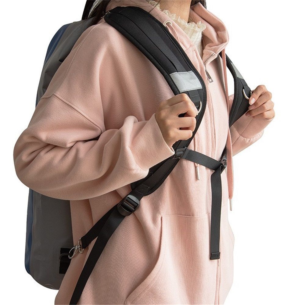 Adjustable Backpack Shoulder Straps Waterproof Replacement Belt Padded Suspenders for Dry Bag Pouch Drifting Diving Outdoor Sport Black (alloy hook) - Image 3