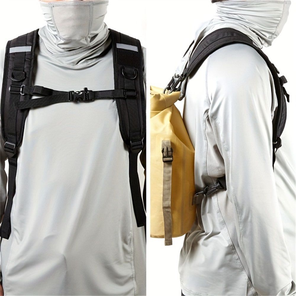 Adjustable Backpack Shoulder Straps Waterproof Replacement Belt Padded Suspenders for Dry Bag Pouch Drifting Diving Outdoor Sport Black (alloy hook) - Image 4