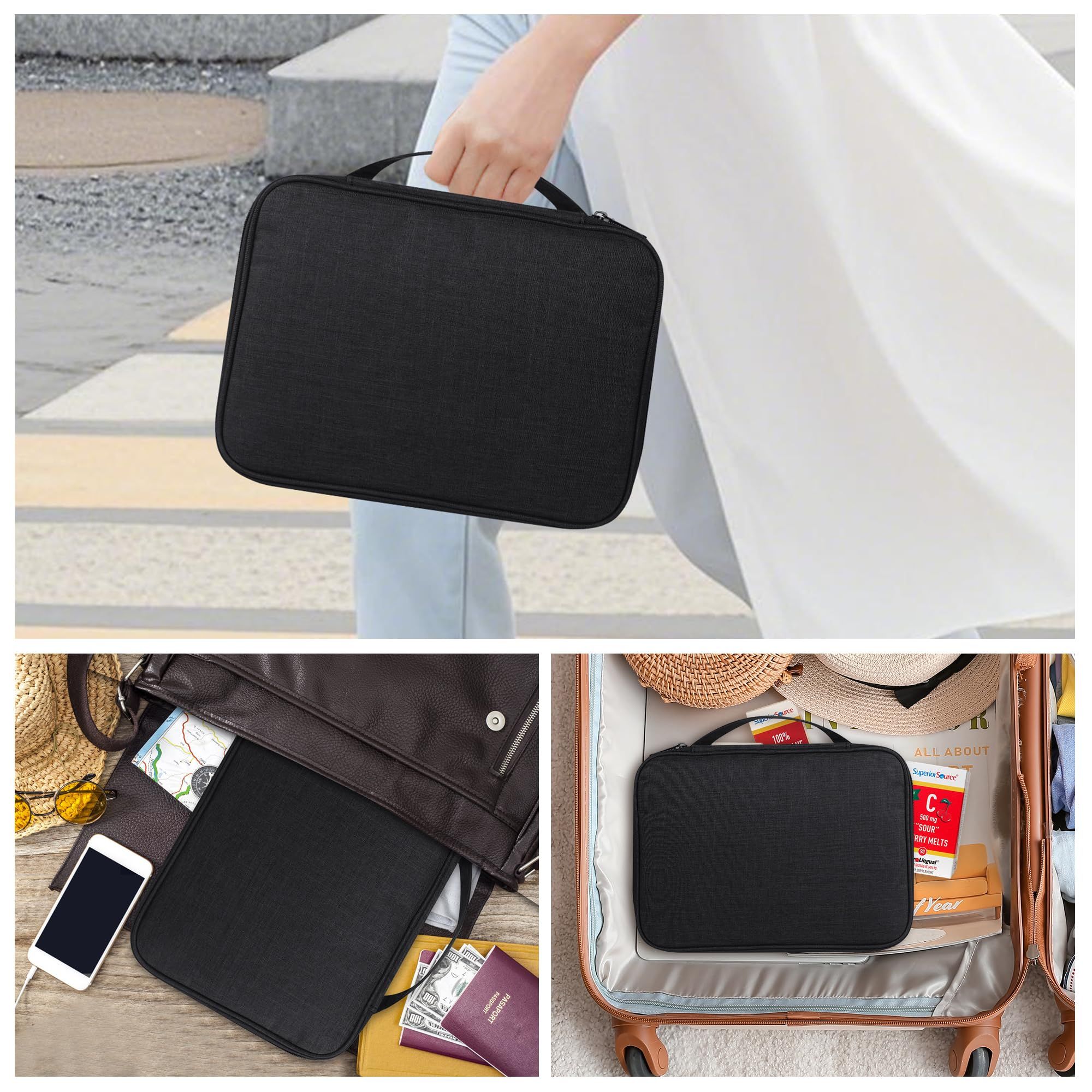 Watch Band Storage Case Watch Band Organizer Bag Watch Band Case and Storage Holder Watch Bands Holder Carrying Case Compatible with 35 Watch Straps and Accessories, Black - Image 4
