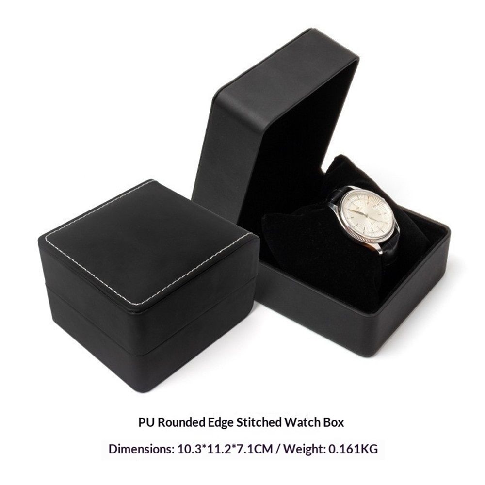 2 pack Watch Box, PU Leather Watch Case, Gift Boxs With Cushion For Most Watches, Smart Watch & jewelry,Watch Organizer as Gifts For Birthday, Men and Women (oniy box, Black) - Image 4