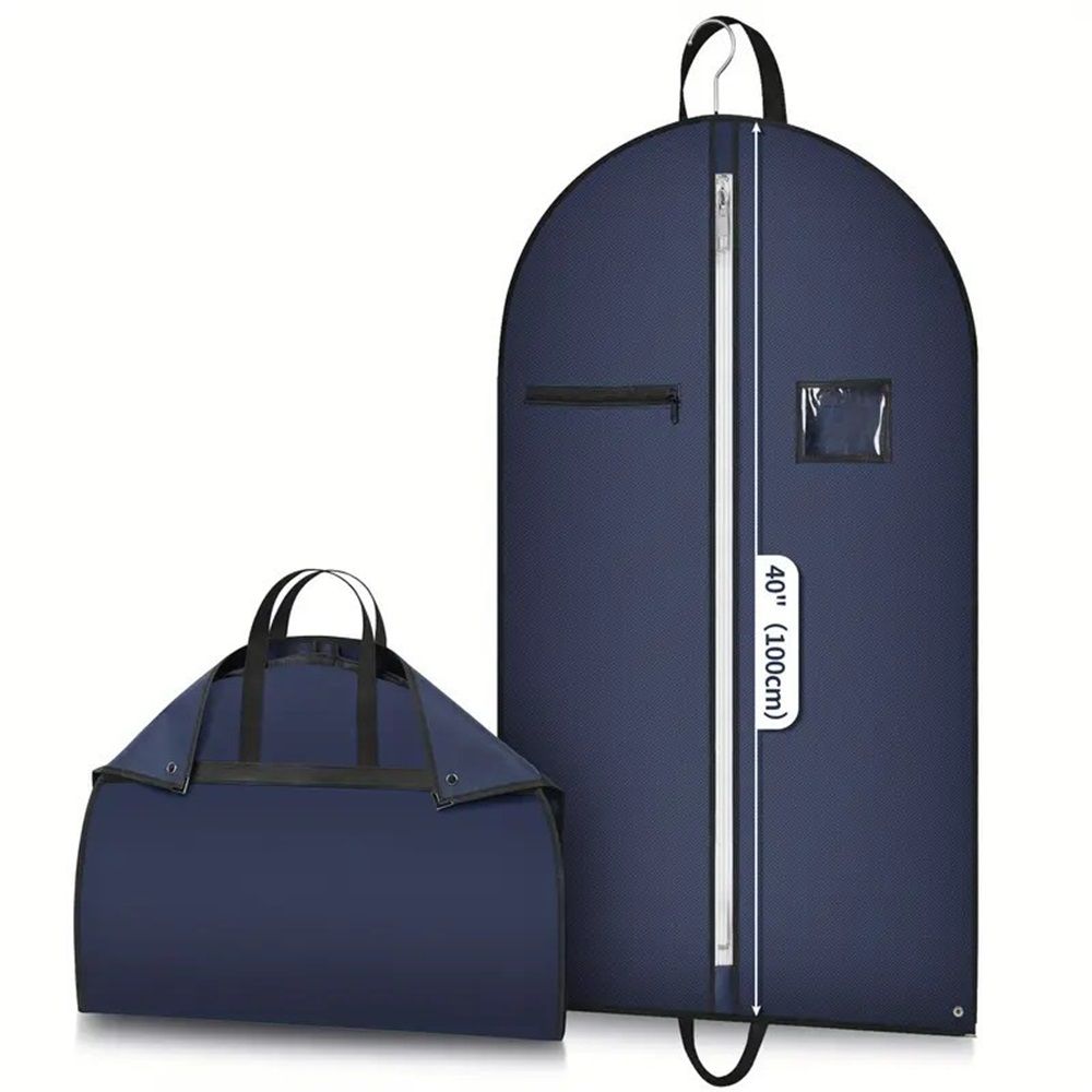 2 pack 40-inch Suit Bag Garment Bag for Travel and Storage, Garment Bags for Hanging Clothes with Zipper and Visible Transparent Window, Black - Image 1