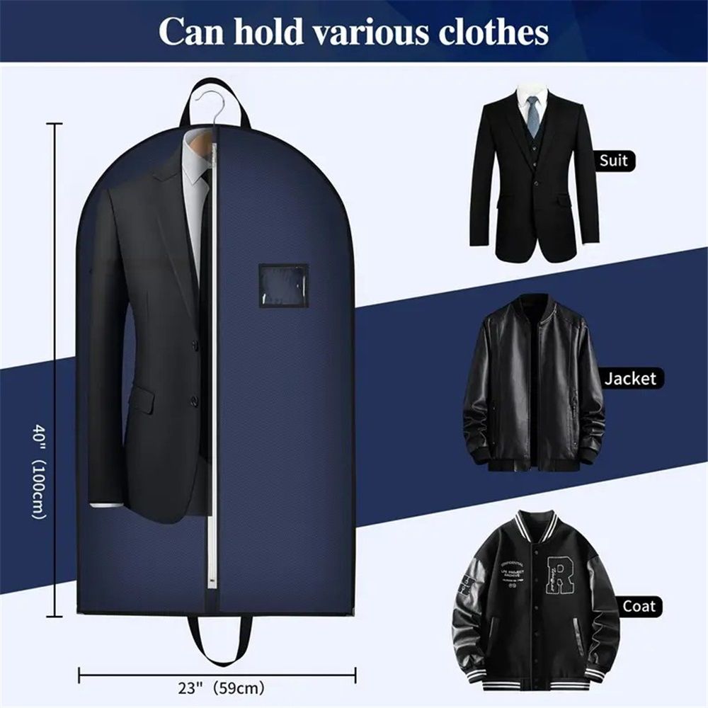 2 pack 40-inch Suit Bag Garment Bag for Travel and Storage, Garment Bags for Hanging Clothes with Zipper and Visible Transparent Window, Black - Image 3