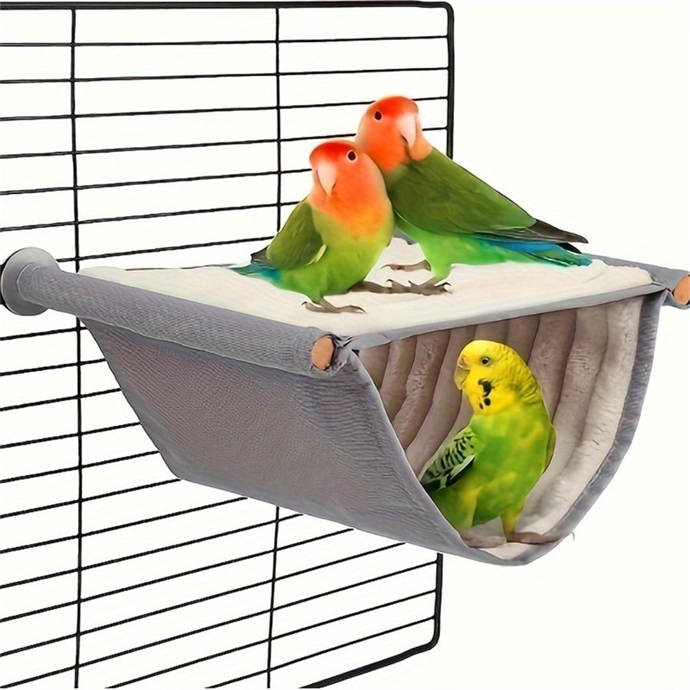 Large White Hanging Hamster and Parrot Bed, Warm Breathable Soft Pet Hanging Bed, Detachable Cat Cradle for Small Animals in Cage and Window Use（L） - Image 2