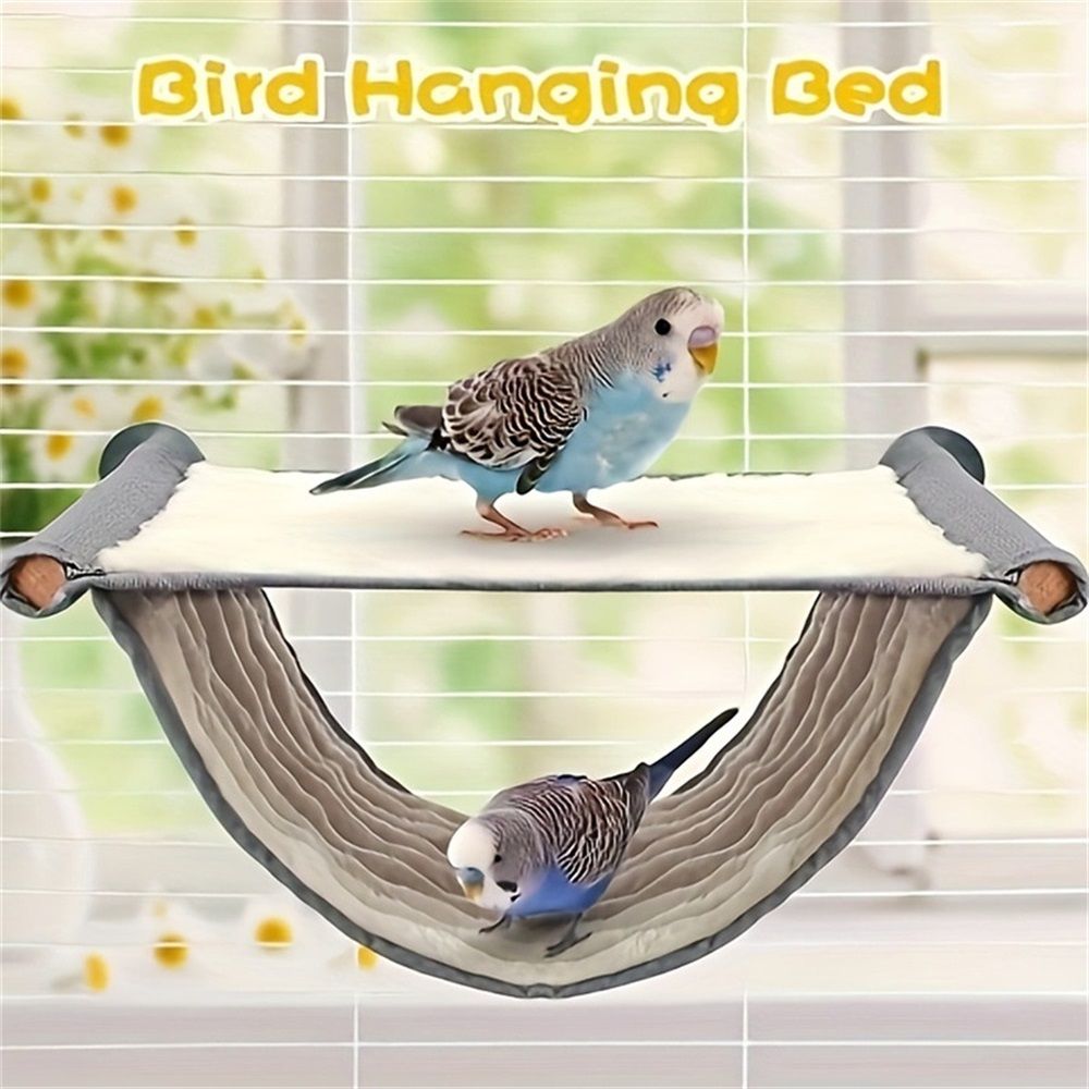 Large White Hanging Hamster and Parrot Bed, Warm Breathable Soft Pet Hanging Bed, Detachable Cat Cradle for Small Animals in Cage and Window Use（L） - Image 3