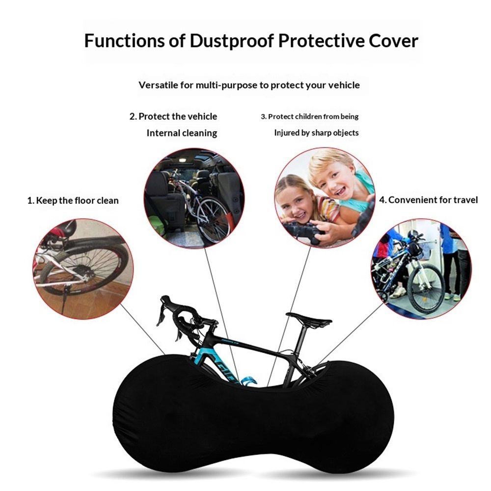 Bike Wheel Cover Indoor Dust-Proof and High Elasticity Bicycle Wheel Bag,Universal for Mountain, Road Bikes (Black) - Image 2