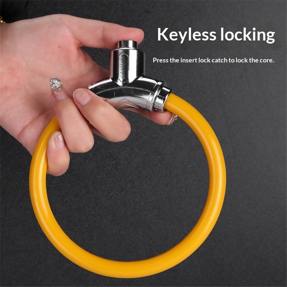 Bicycle Cable Lock, Steel Cable with Keys, Security Lock,Theft Bike Cable Lock, Portable, Versatile, Security (orange) - Image 2