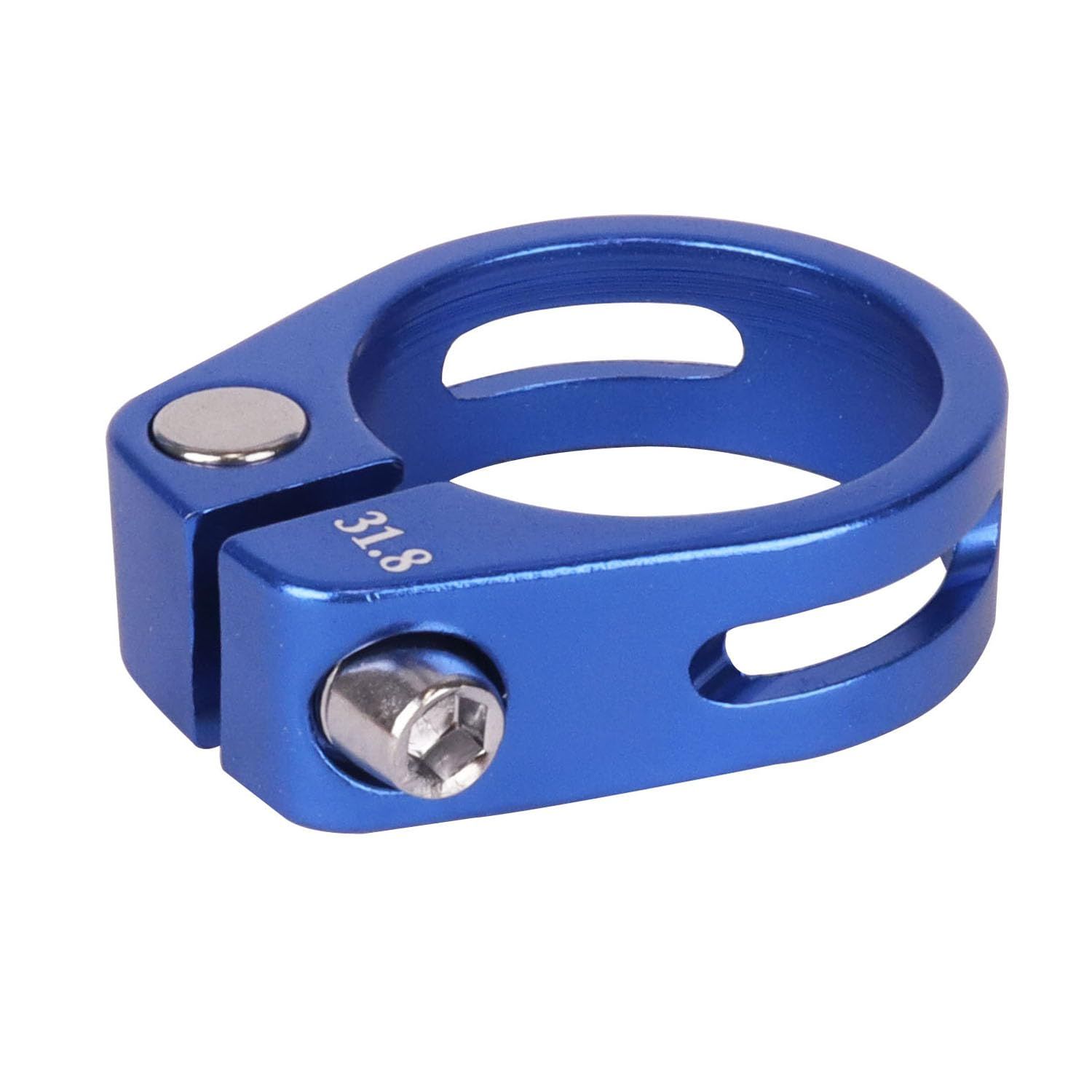Bike Bicycle Aluminum Alloy Seatpost Clamp, 34.9mm, for MTB, Road, Casual Bikes,for Mountain Bike Road Bike Gear Track Bike Folding Bike (Blue, 34.9mm) - Image 1