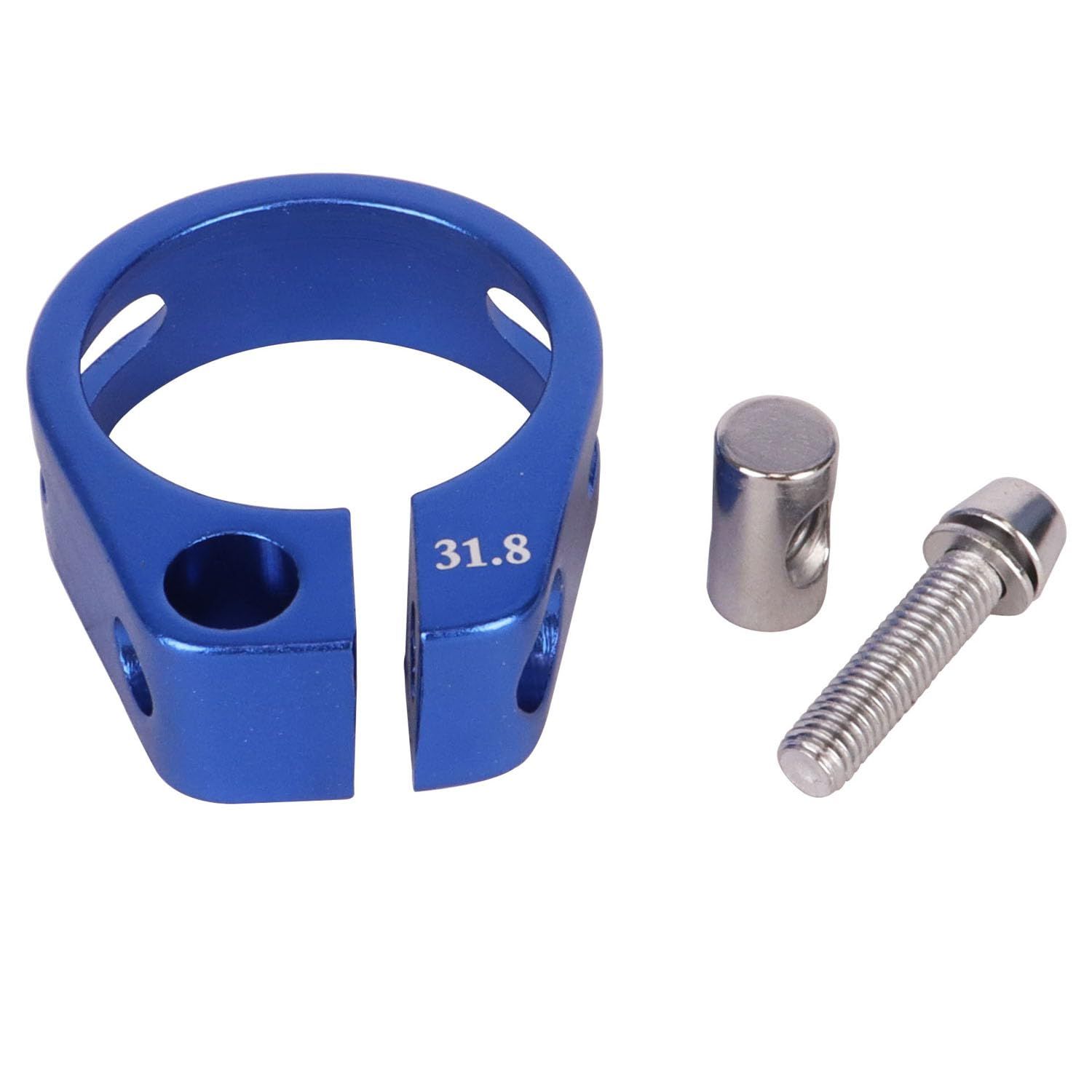 Bike Bicycle Aluminum Alloy Seatpost Clamp, 34.9mm, for MTB, Road, Casual Bikes,for Mountain Bike Road Bike Gear Track Bike Folding Bike (Blue, 34.9mm) - Image 2