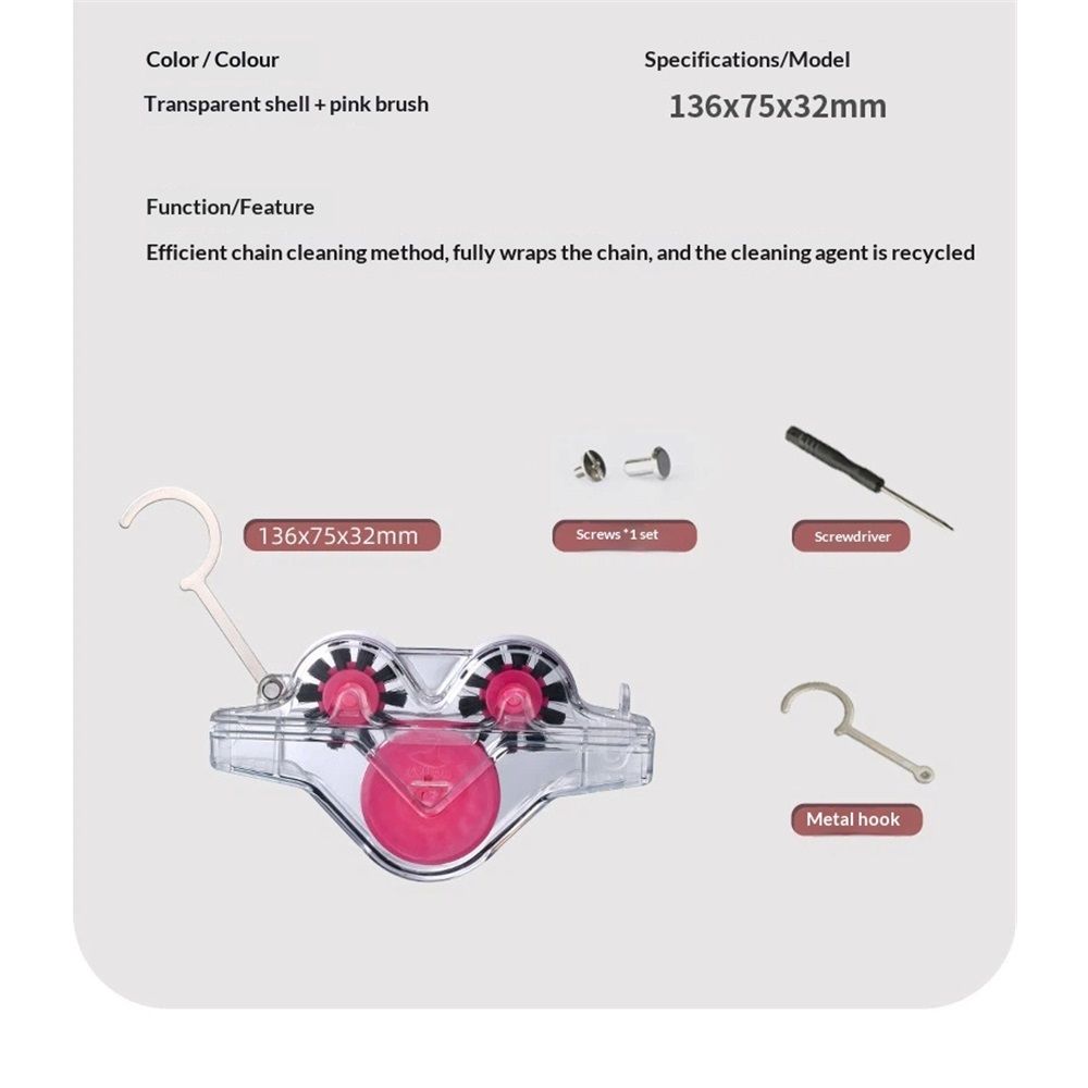 Bike Chain Cleaning Tool, Multi functional chain cleaner Suitable for Mountain Bike, Road Bike,Bicycle Cleaning Brush Tool for Drivetrain (pink) - Image 4