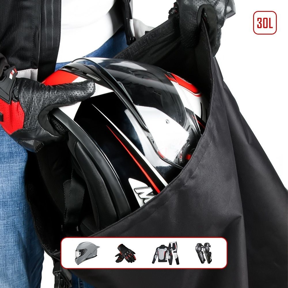 Motorcycle Helmet Bag Helmet Storage Bag with Combination Lock Waterproof Lightweight Durable polyester Helmet Bag for Motorcycle Riding Bicycle,Black - Image 3