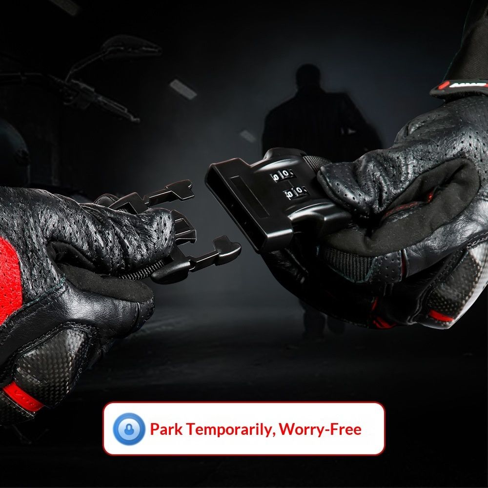 Motorcycle Helmet Bag Helmet Storage Bag with Combination Lock Waterproof Lightweight Durable polyester Helmet Bag for Motorcycle Riding Bicycle,Black - Image 4
