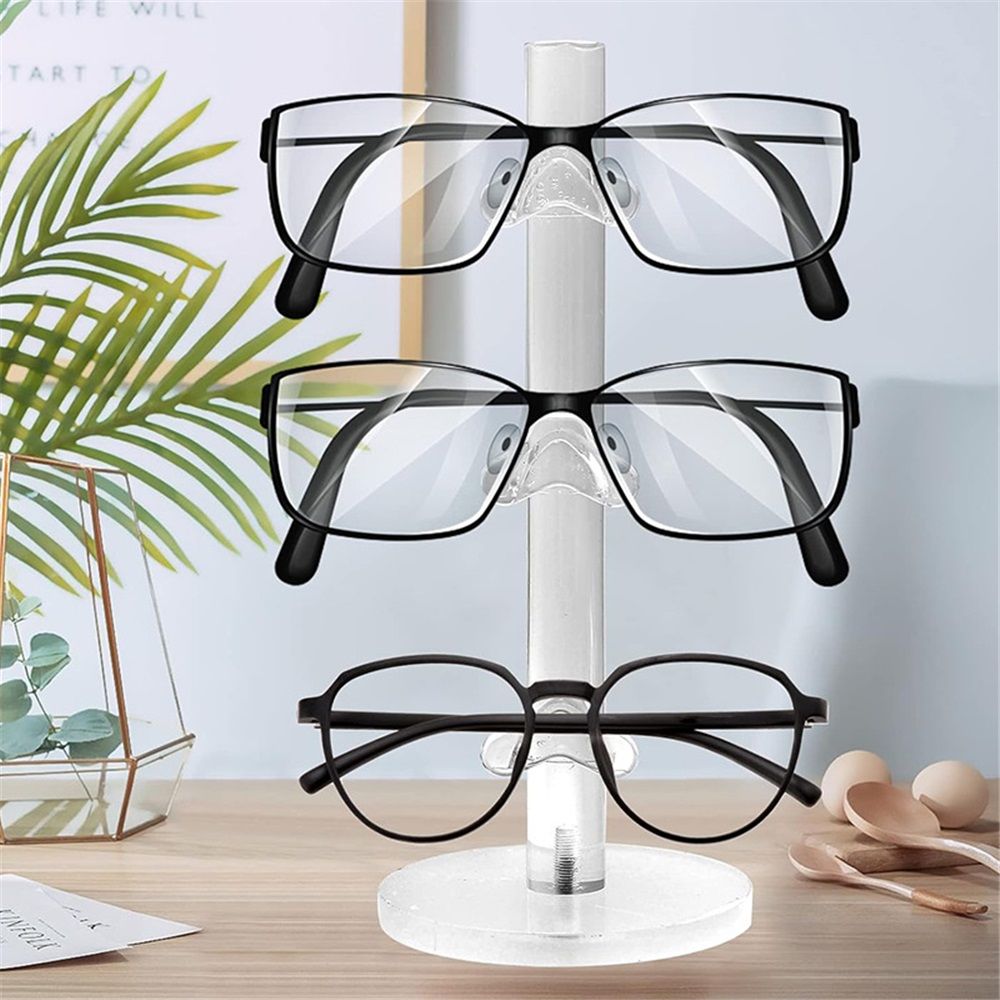 3 Layers Acrylic Sunglass Organizer, Eyelasses Holder, Sunglasses Display Stand, Eyewear Frame Riser Rack Holder for Glasses Storage（only one eyeglass holder） - Image 2