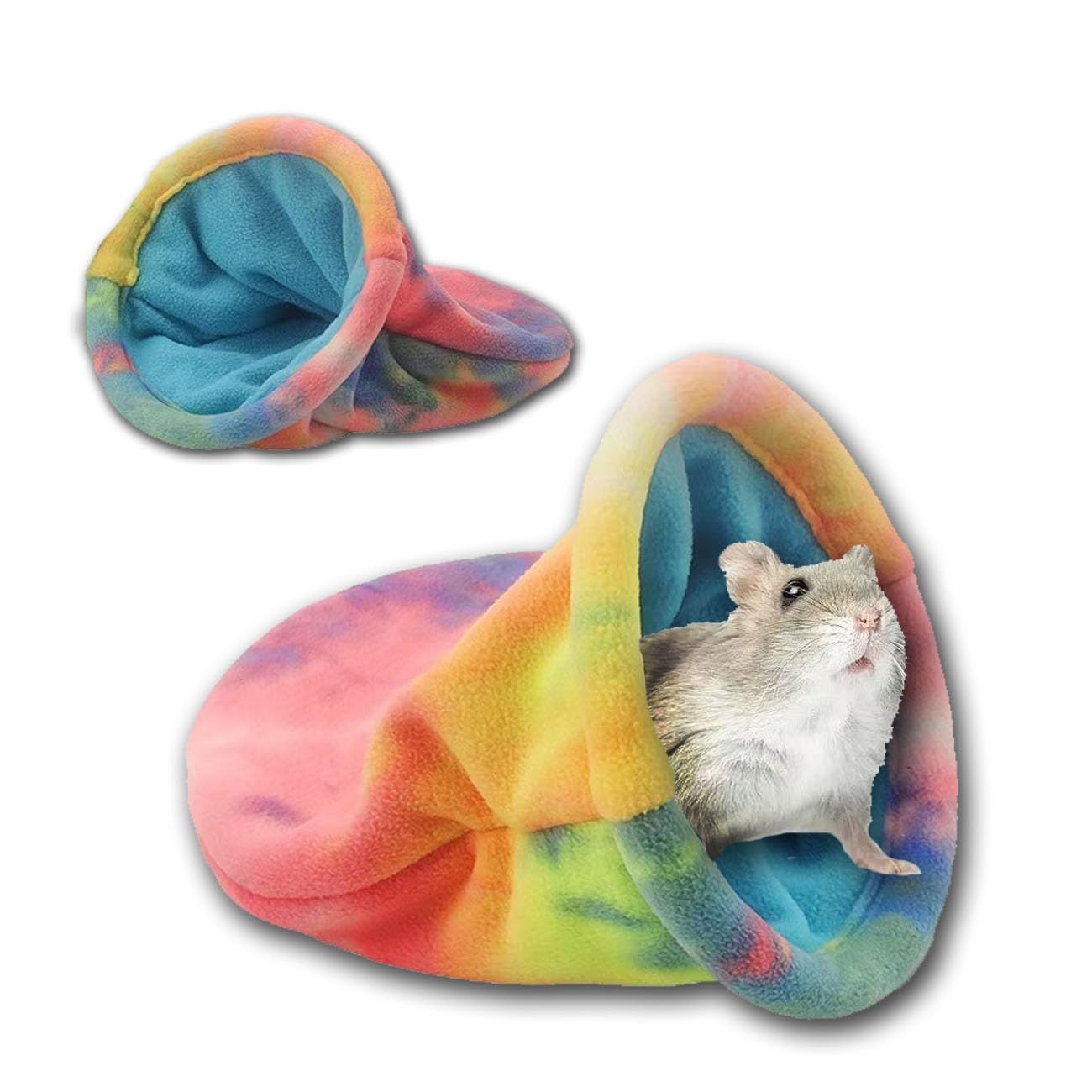 2 pack Guinea Pig Hideout, Soft Fleece Rabbit Snuggle Sack, Small Animal House Ferret Cozy Cave Hamster Sleeping Bag for Small Pet/Ferret/Chinchilla/Bunny - Image 1