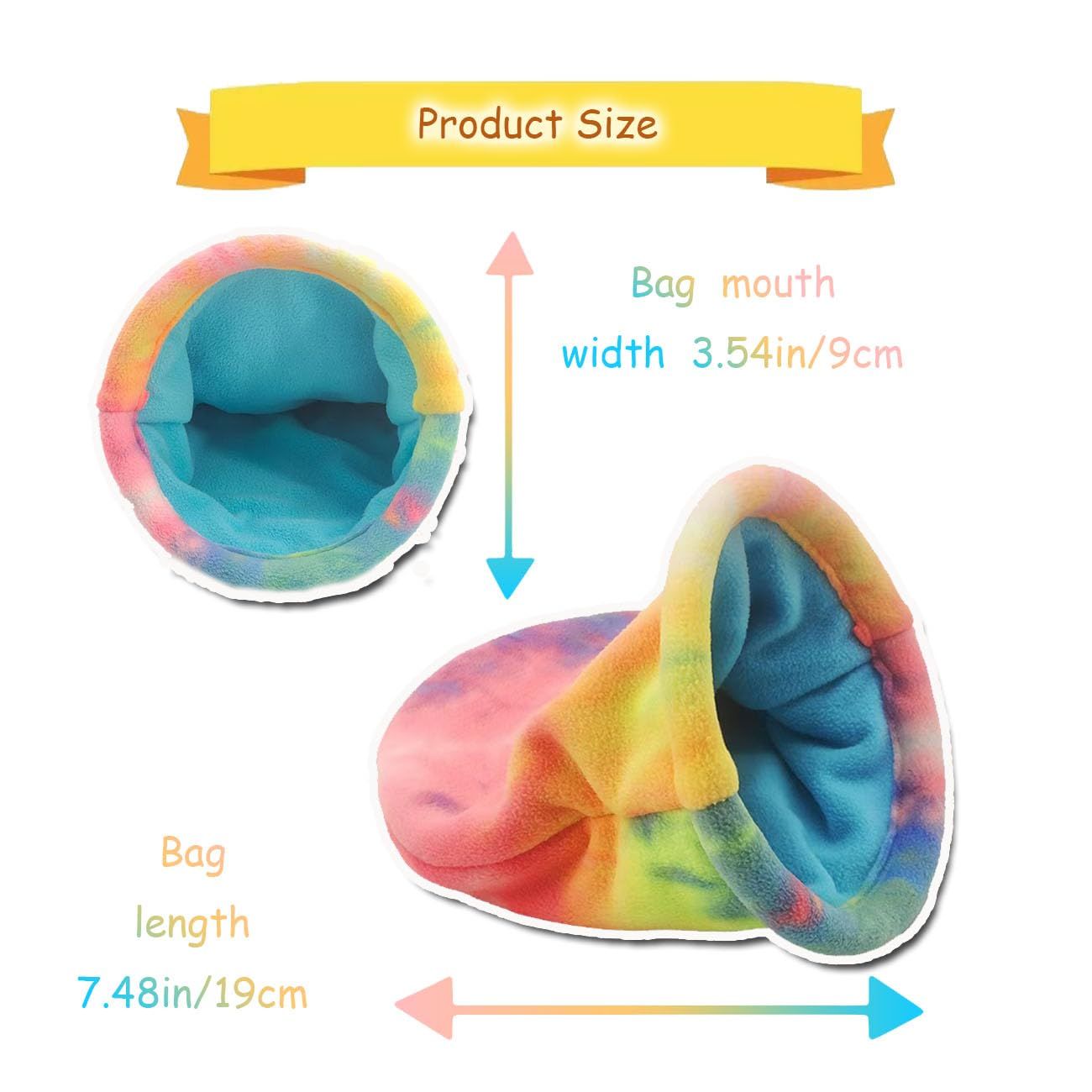 2 pack Guinea Pig Hideout, Soft Fleece Rabbit Snuggle Sack, Small Animal House Ferret Cozy Cave Hamster Sleeping Bag for Small Pet/Ferret/Chinchilla/Bunny - Image 2