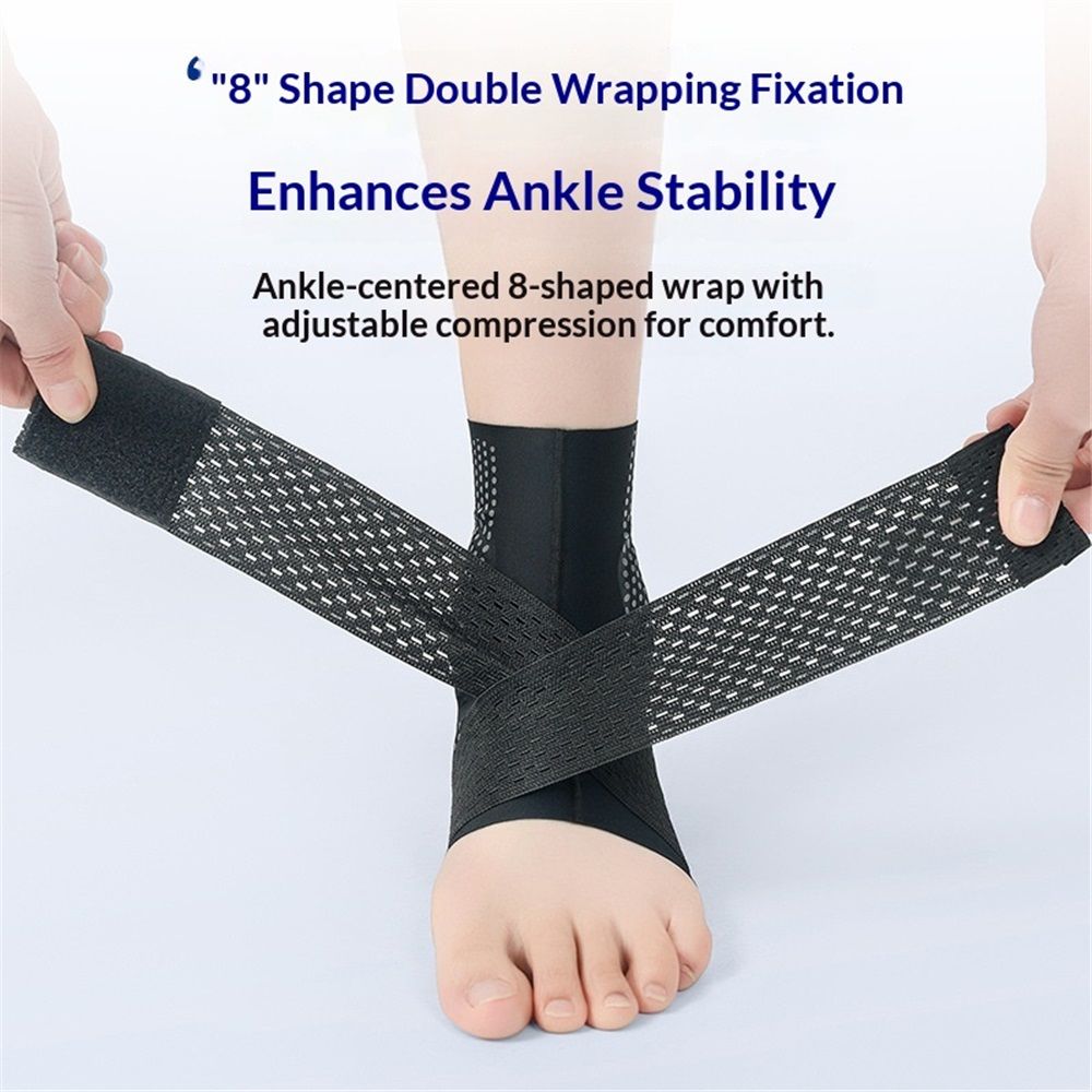 1 Pair Adjustable Compression Ankle Brace for Sprained Ankle, Strong Support & Breathable Ankle Support for Injury Recovery, Joint Pain, Swelling, Man & Women（L (sizes 39-43)） - Image 4