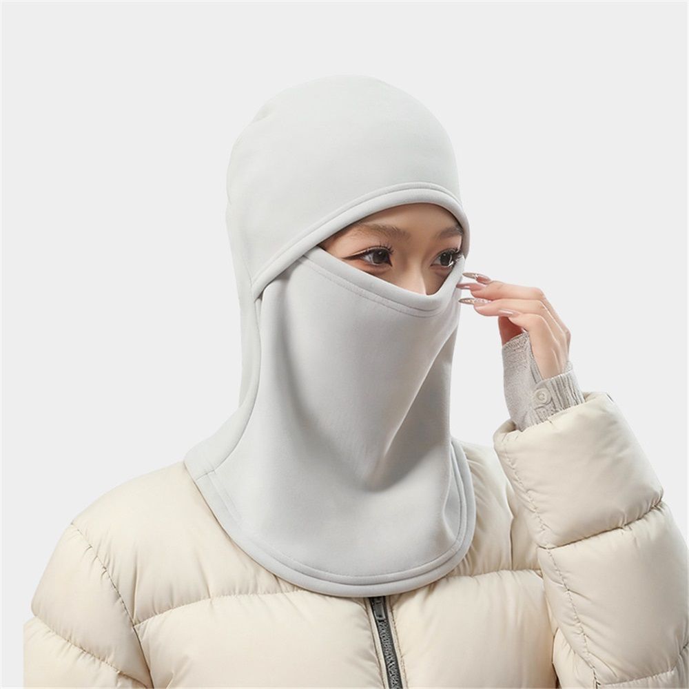 Cold Weather Ski Mask for Men Windproof Thermal Winter Scarf Mask Women Neck Warmer Hood for Cycling（Milk white gray） - Image 1