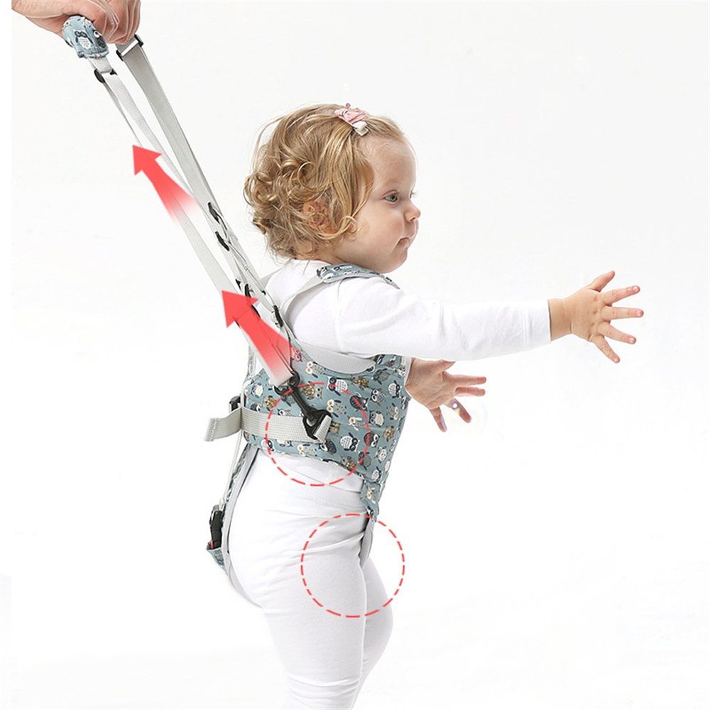 Baby Walker, Handheld Kids Toddler Walking Harness Helper Assistant Protective Belt Child Activity Walker Adjustable Standing Up Walking Learning Helper for Toddler 8-24 Month (Blue & Grey) - Image 2