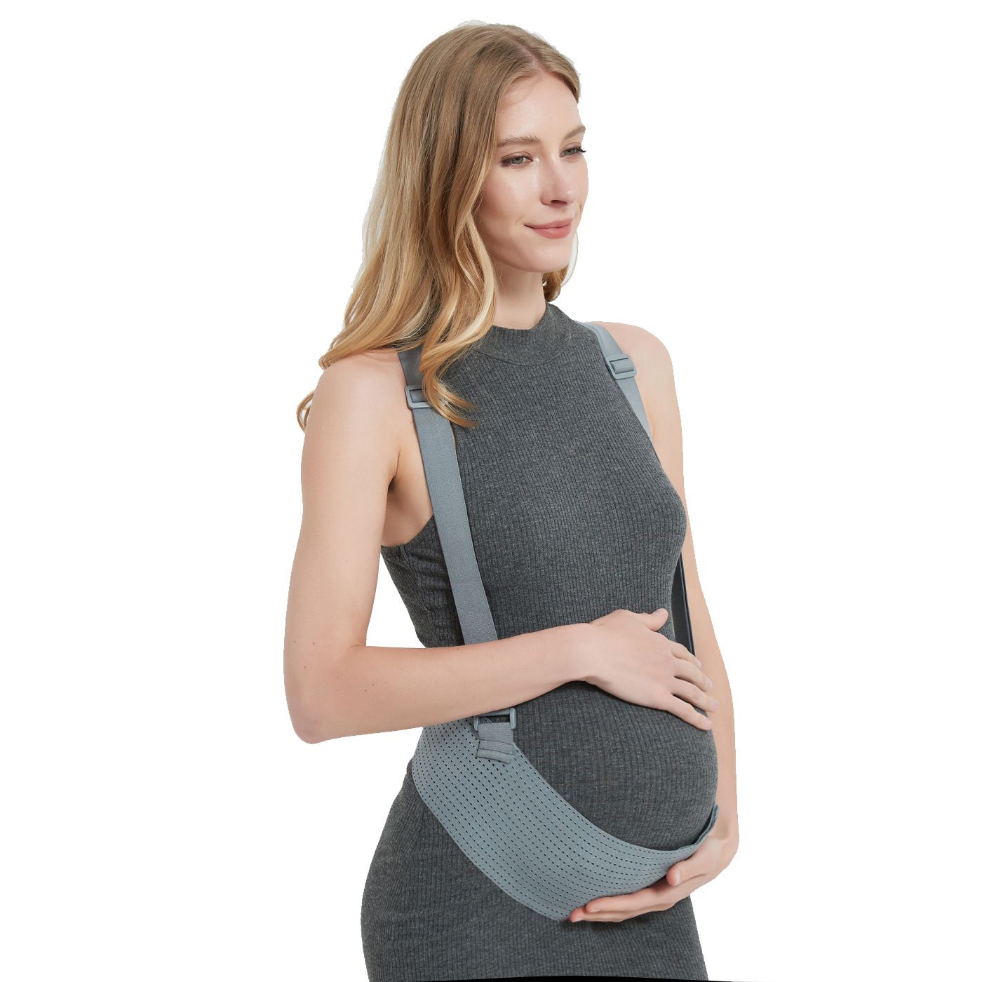 Belly Bands For Pregnant Women Maternity Belt Pregnancy Belly Support Band Adjustable Pregnancy Belt with Back Brace Straps (Gray, L) - Image 3