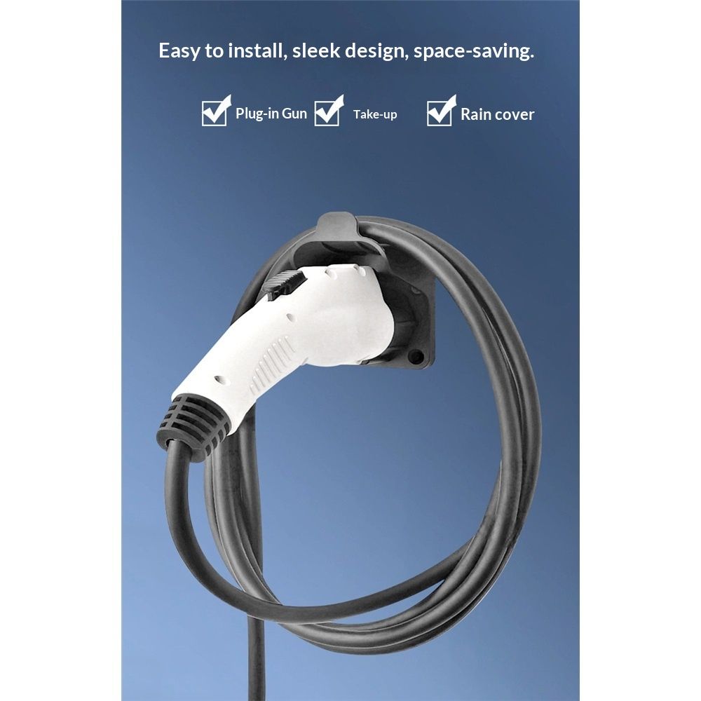 EV Charger Holder  Wall Mount Charging Cable Hanger Organizer, Nozzle Holster Dock Electric Vehicle  Car Plug Space Saving Garage Wall Connector Cord Hook for Outdoor Indoor - Image 4