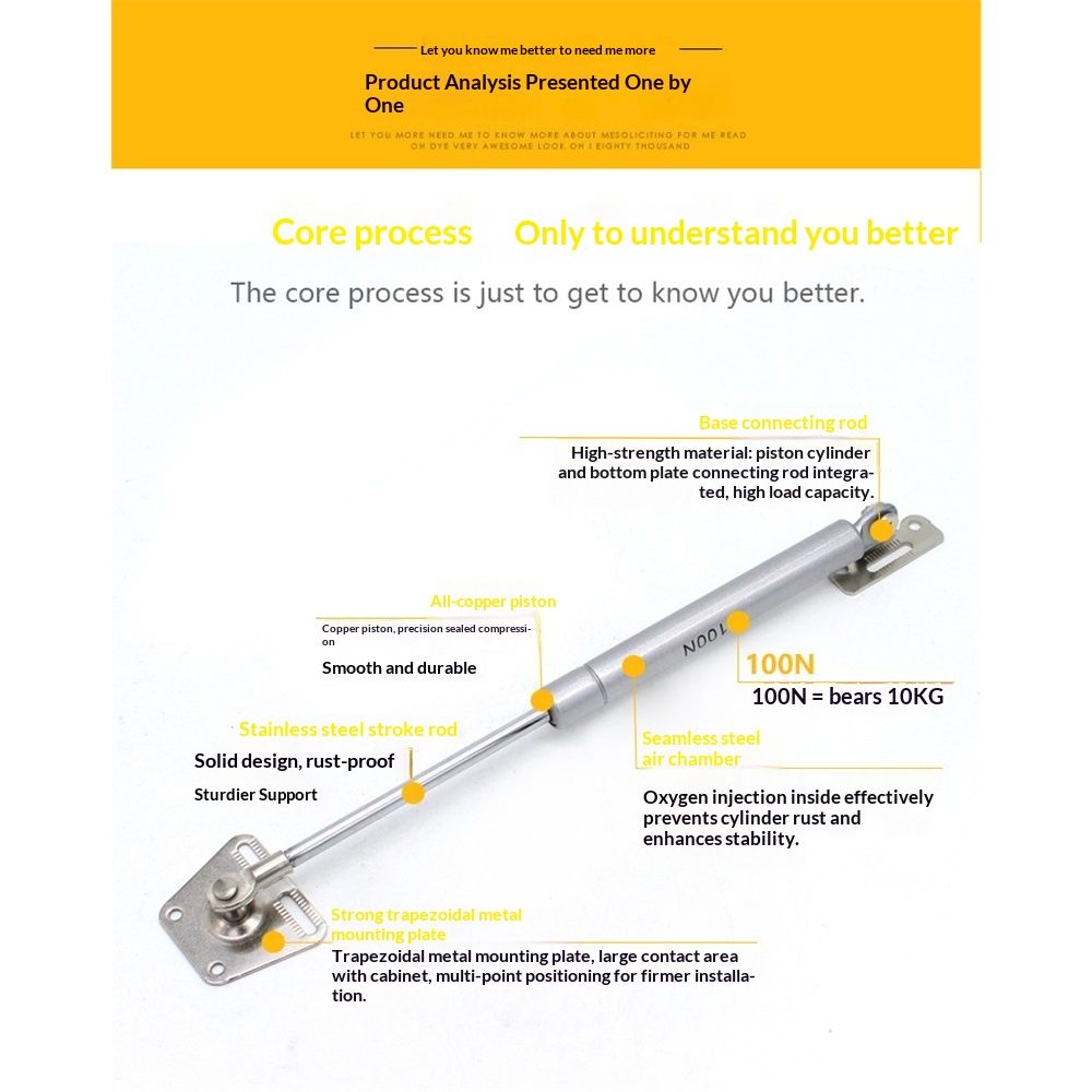 2 Pack 100N/22LBS Drop Down Gas Struts for Drop-Front Desk Downward Slowly Such as Fold-Down Desk, Flap Lid - Image 3