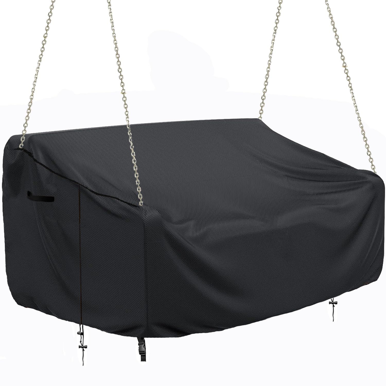 Porch Swing Cover Waterproof Outdoor Hanging Swing Cover Tear resistant All WeatherProof Patio Furniture Covers (Black, 161*72*89cm) - Image 1