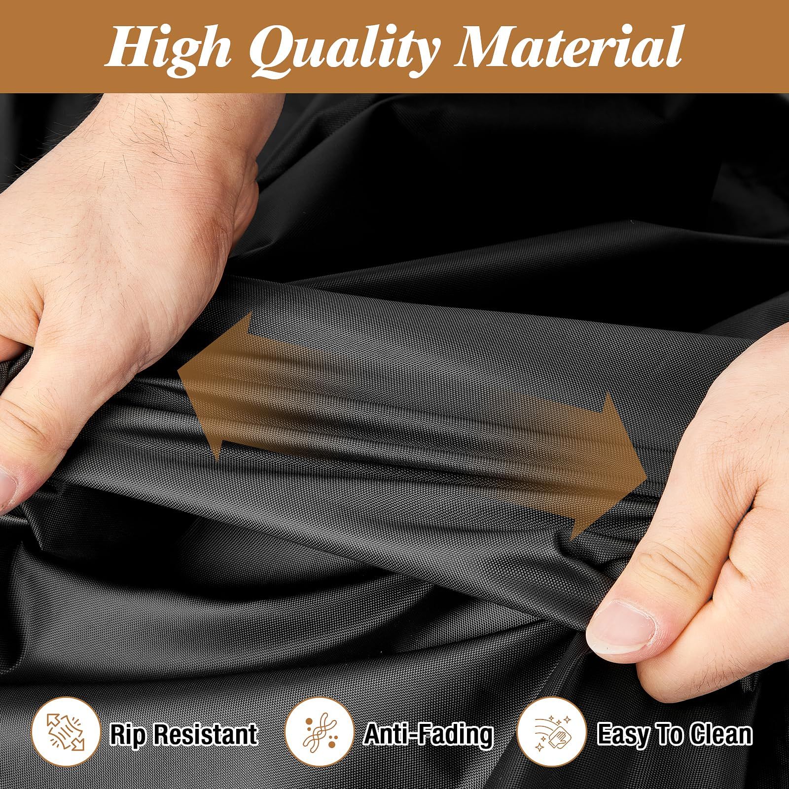 Porch Swing Cover Waterproof Outdoor Hanging Swing Cover Tear resistant All WeatherProof Patio Furniture Covers (Black, 161*72*89cm) - Image 5