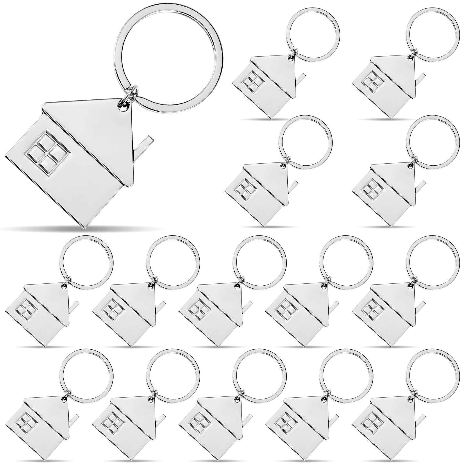 15pcs House Key Chain House Shaped Pendant Keychains Home Keychain Set Cute Home with Window Key Charm Metal Keyring Gift - Image 1