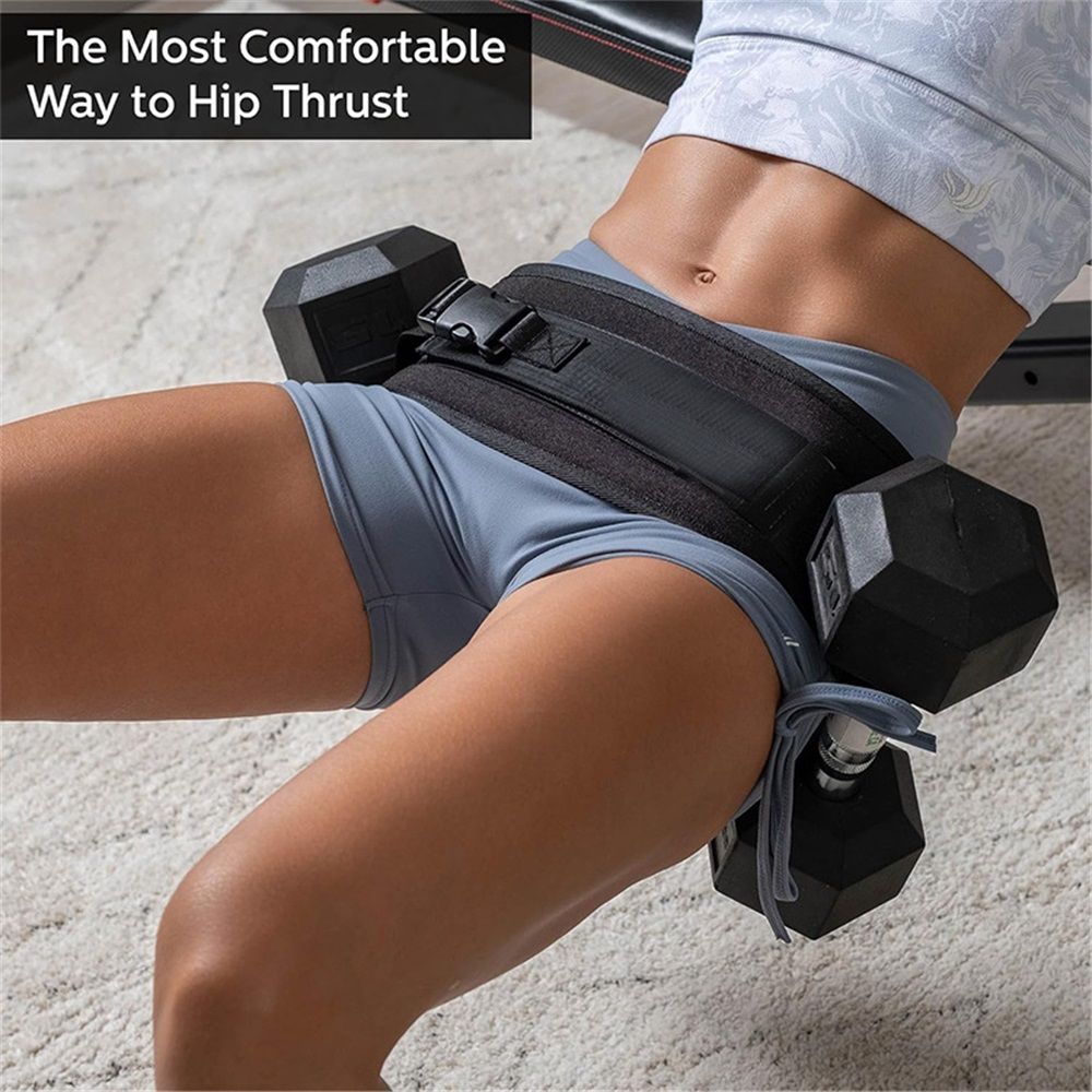 Exercise Hip Thrust Belt - Glute Trainer for Home Workouts with Extra Padding - Fully Adjustable Hip Thrust Belt for Dumbbells - Booty Builder, Glute Workout Equipment - Image 4