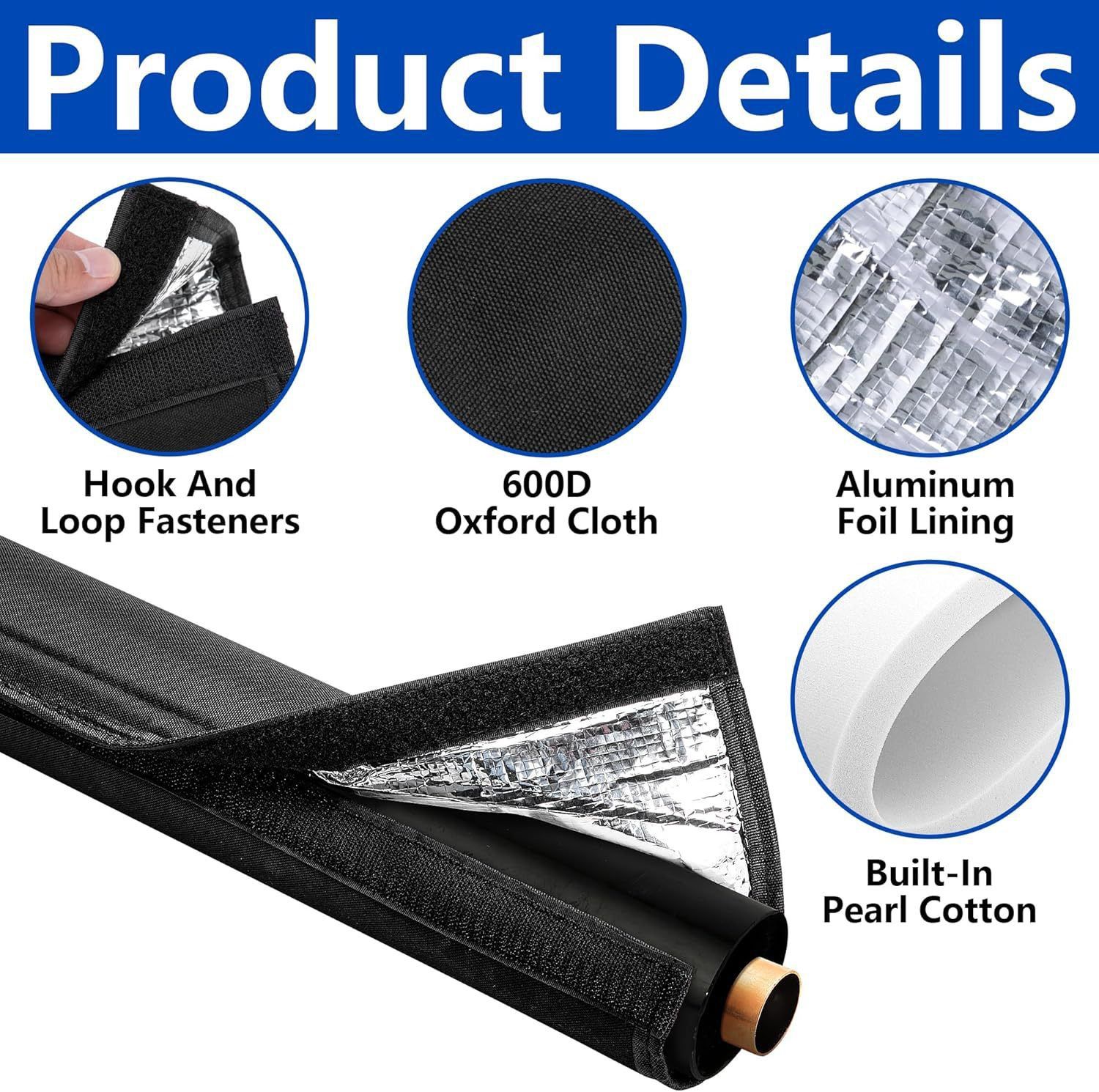 3 Layers HVAC Copper Pipe Insulation Cover,72x10.2 Inch 600D Oxford AC Pipe Insulation Covers for Outside,Flexible Copper Line Insulation Sleeve for Central Air Conditioning Mini Splits - Image 4
