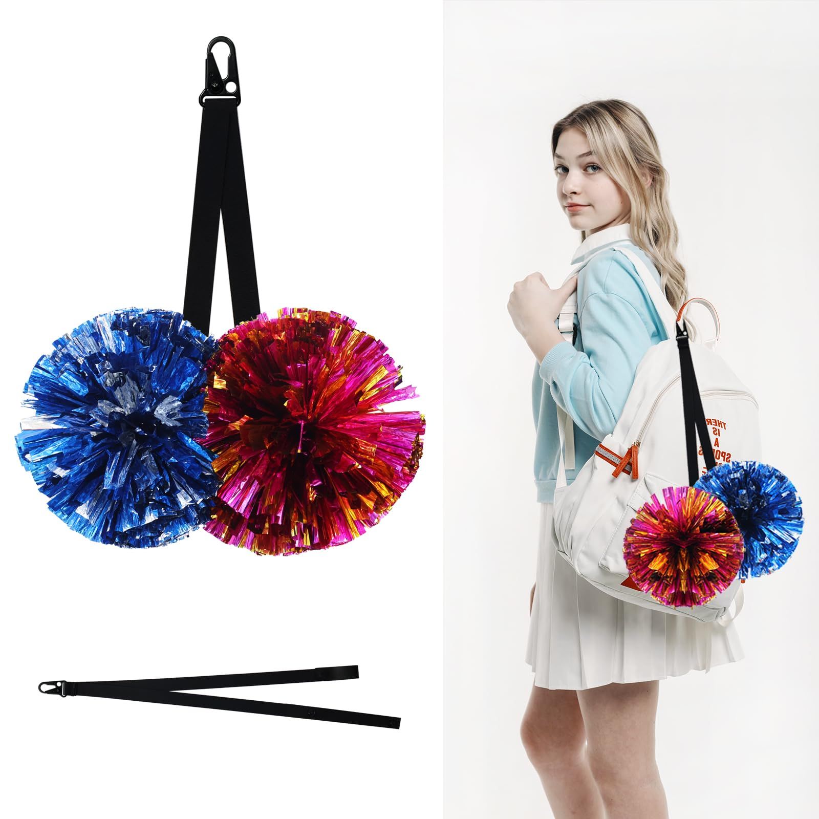 12 Pcs Holder for Cheerleading Accessories for Cheerleader Adjustable Backpack Straps Holder Cheerleader Cheerleading Gifts for Girls - Image 3
