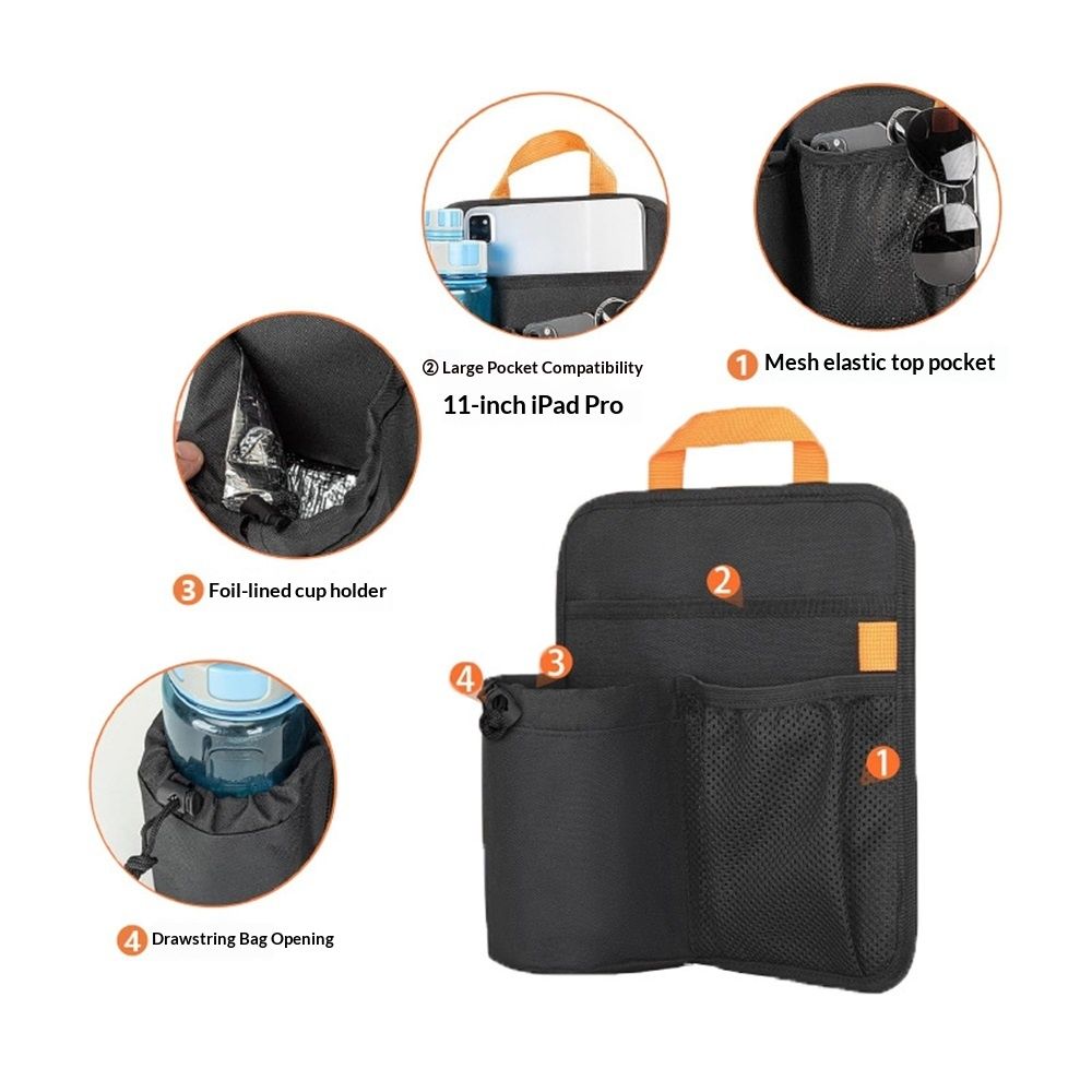 Beach Chair Cup Holder, Chair Side Organizer Easily Attached to Armrest with 2 Self-Adhesive Fastener Strap, Hanging Chair Attachment for Water Bottle, Sunglasses, Phone, Snack, etc.. - Image 5