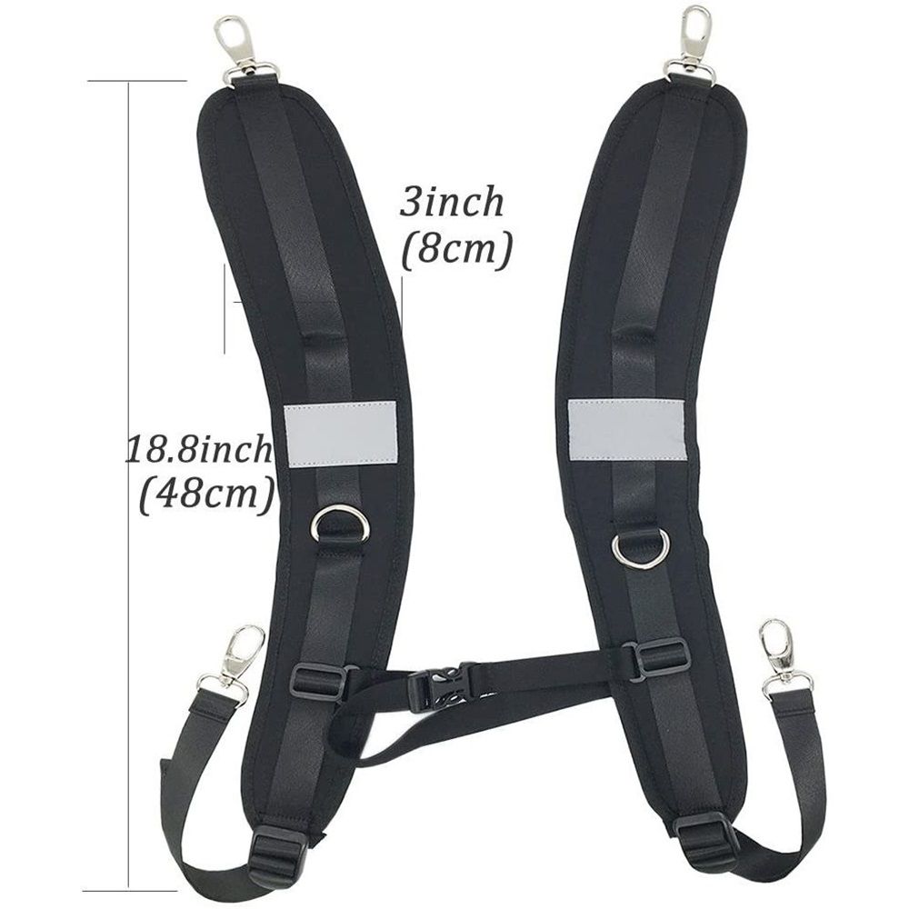 Waterproof Replacement Shoulder Strap with Adjustable Belt for Shoulder Bag Backpack Black Backpack Straps Replacement Adjustable Padded Shoulder Straps for Backpack Dry Bag - Image 1