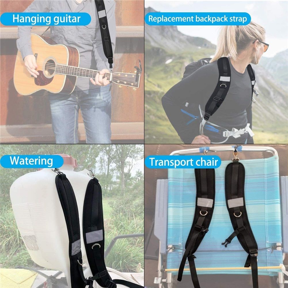 Waterproof Replacement Shoulder Strap with Adjustable Belt for Shoulder Bag Backpack Black Backpack Straps Replacement Adjustable Padded Shoulder Straps for Backpack Dry Bag - Image 2