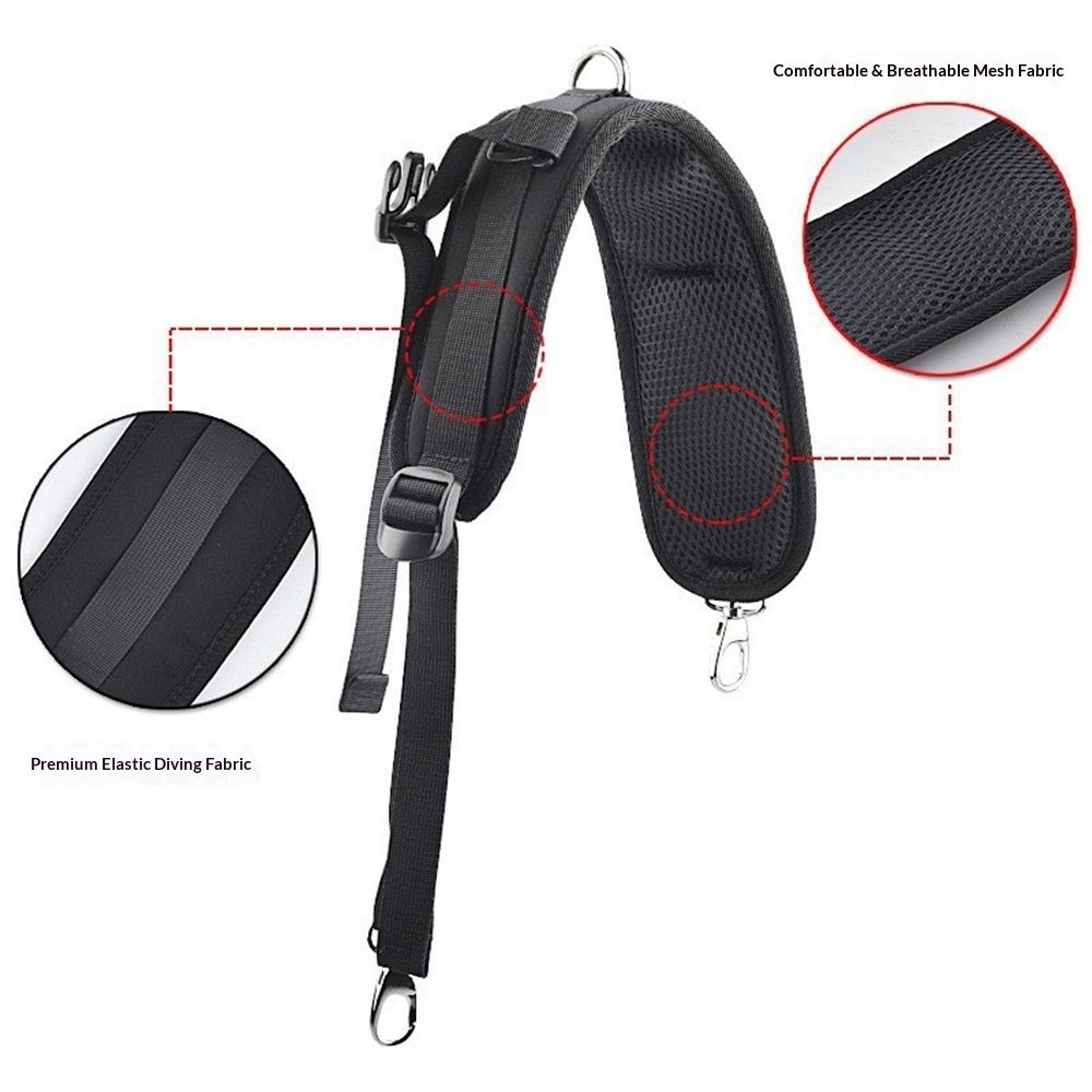 Waterproof Replacement Shoulder Strap with Adjustable Belt for Shoulder Bag Backpack Black Backpack Straps Replacement Adjustable Padded Shoulder Straps for Backpack Dry Bag - Image 3