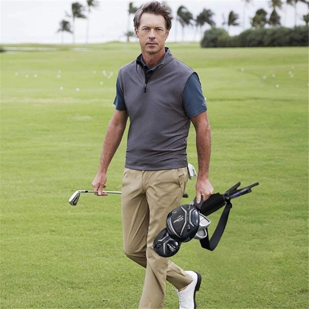 Lightweight Canvas Golf Club Carrier Sleeves Bag with Shoulder Strap black Golf Club Bag Mini Lightweight for Men Women Ladies Kids Ball Pouch Pack, Portable for Driving Range Carrier - Image 2