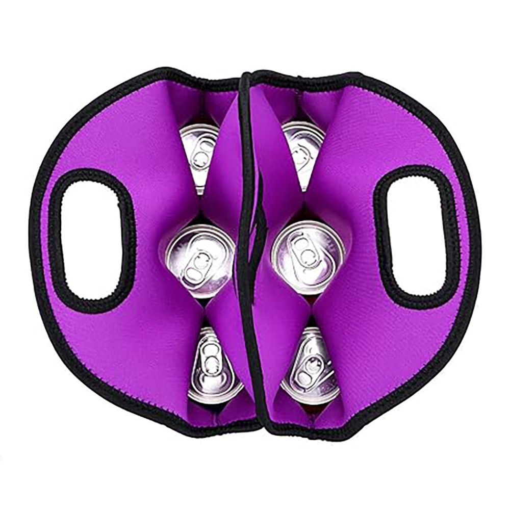 Set of 2 - Insulated Neoprene Wine Carrier Tote Bag + 6 Pack Beer Water Can Carrier Tote Bottle Holder Bottle Cooler Bag - Perfect for Travel with Secure Carry Handle - Image 1