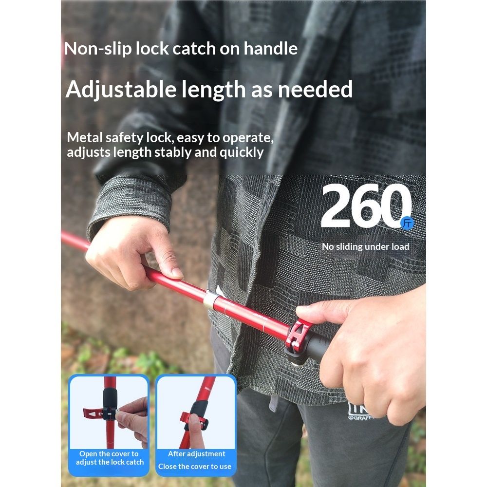 Aluminum Collapsible Ultralight Travel Trekking Hiking Pole for Men and Women (Fits 165-185cm) Mountaineering Trekking Pole - Image 4