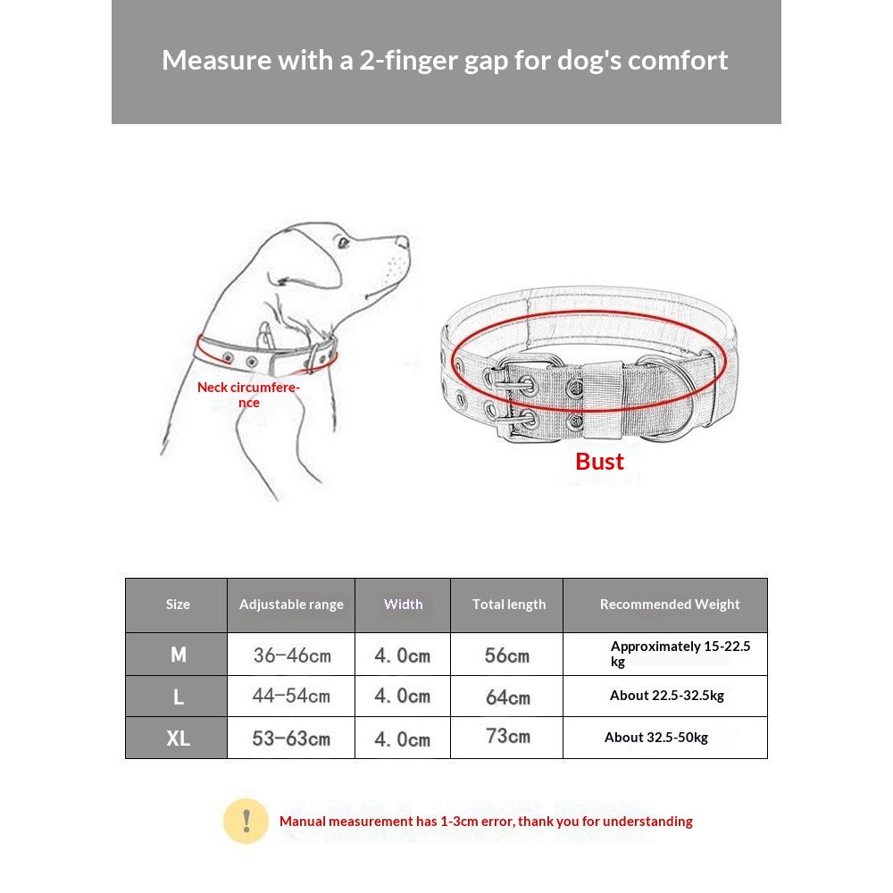 Reflective Nylon  Dog Collar Military Adjustable Durable for Large German Shepherd Outdoor Working Training Walking with Leash (XL, Khaki) - Image 4