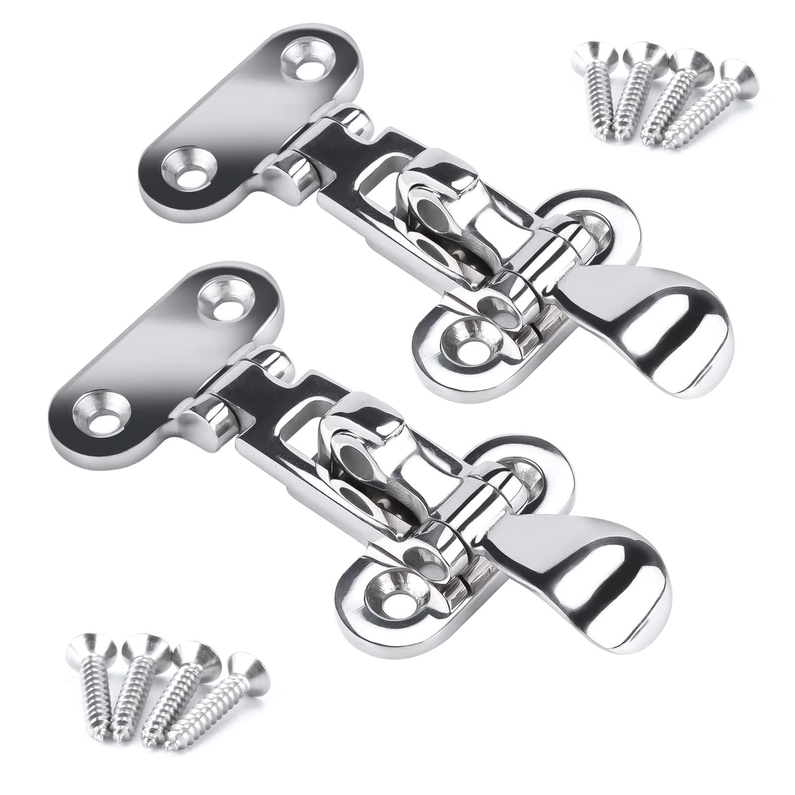 Marine 316 Stainless Steel Anti-Rattle Lockable Hatch,Hold Down Clamp Latch,Marine Hatch Locker (2 PCS) - Image 1