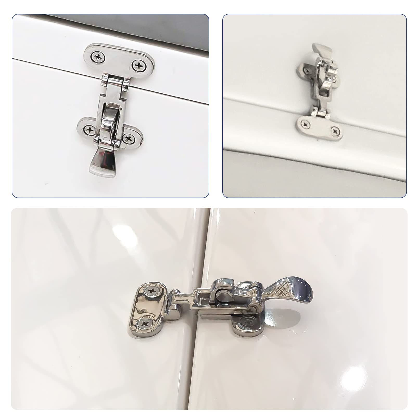 Marine 316 Stainless Steel Anti-Rattle Lockable Hatch,Hold Down Clamp Latch,Marine Hatch Locker (2 PCS) - Image 3