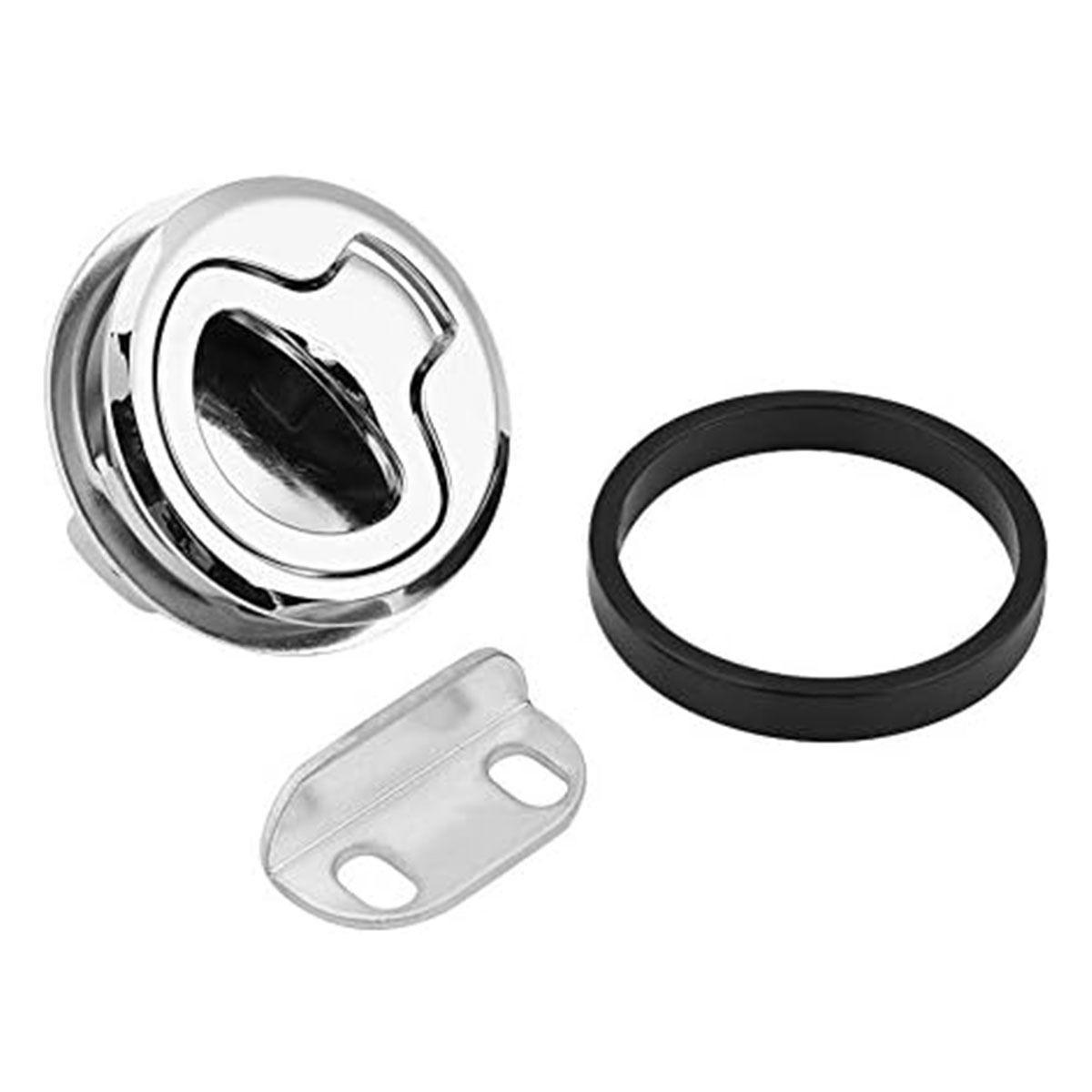 Flush Pull Slam Latch Stainless Steel Round Pull Latch for RV Boat Deck Hatch Door Cabinet Hardware Door Locking Style (B)2pcs - Image 1
