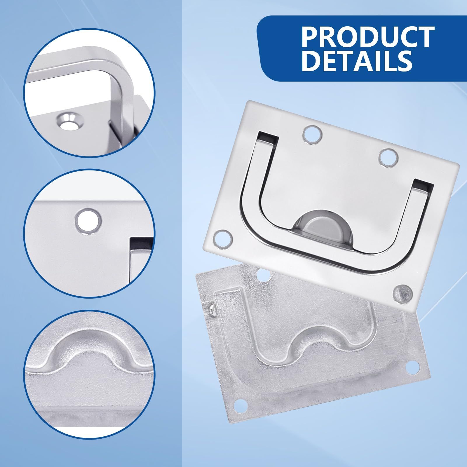 316 Stainless Steel Hatch Pull Flush Lift Boat Ring Hatches Pull Handle with Mount Screws for Boat Deck Hatch Handle and Home Furniture Recessed Handle etc - Image 5