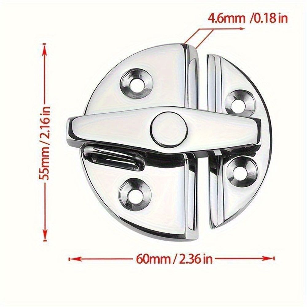 Marine Grade 316 Stainless Steel Turn Twist Button Door Catch Latchfor Door Cabinet Marine Boat Door Catch Latch 316 Stainless Steel Door Latch Round Twist Lock Suit for Boat - Image 5