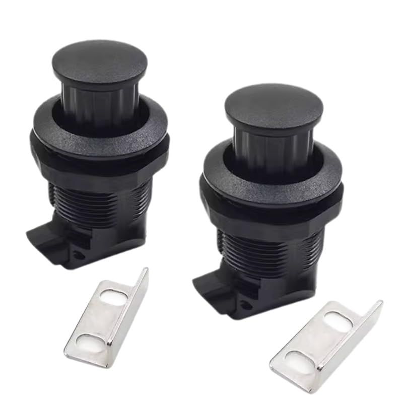 2Pcs Push Button Latch, Push to Close Latches for Perpendicular Door Configurations Latches - Push-to-Close Latches - Knob Stores Flush (Black) - Image 5