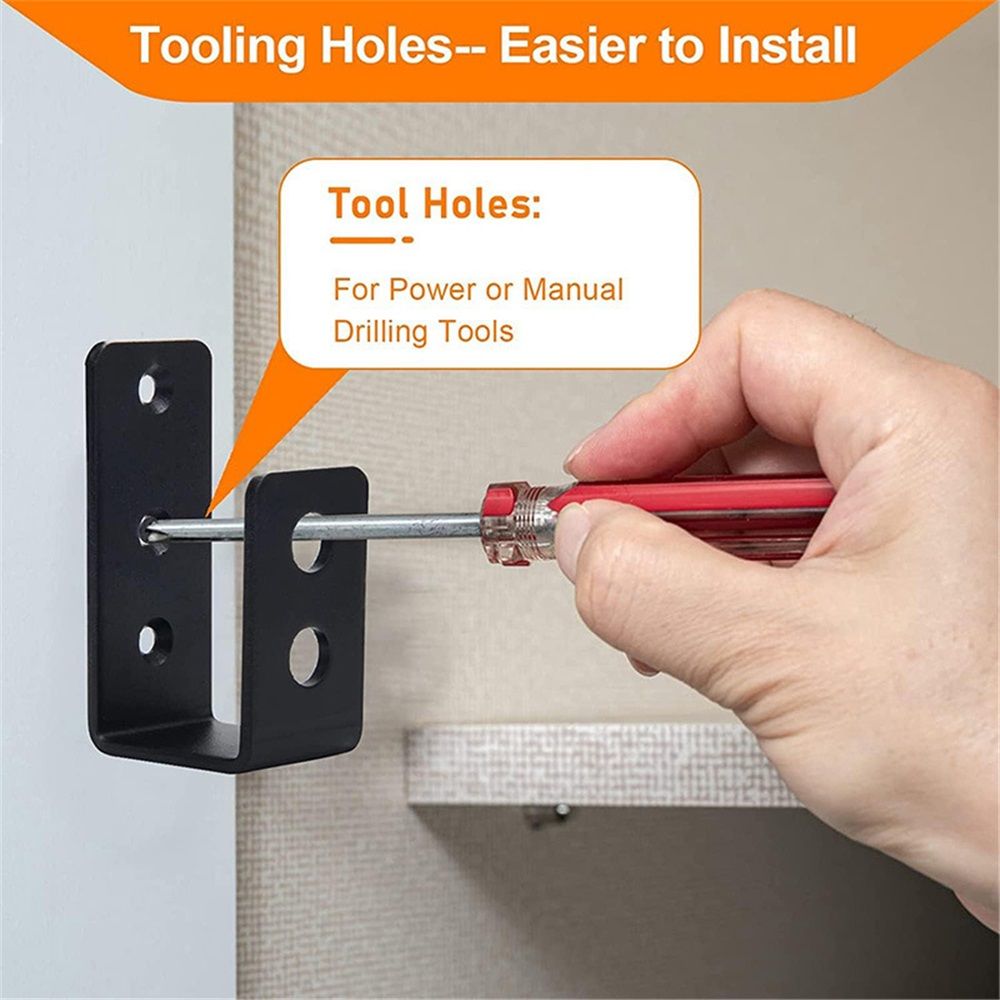 2x4 (1.5x3.5 inch) Door Barricade Brackets (2 pcs) | Drop Open Bar Holder Steel U Bracket for 2 by 4 Lumber as Security Door Reinforcement, Door Jammer, Tool Hanger for Home, Barn, Shed, Garage, Gate - Image 4