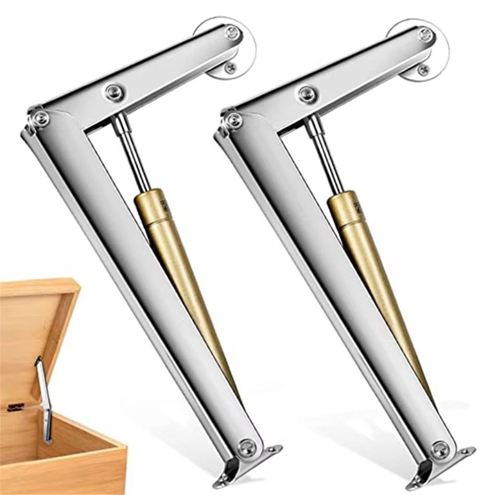 200N Gas Struts Heavy Duty Soft Close Lid Support Hinges Automatic Slow Lowering Safety Pneumatic Lid Lifters Gas Springs Pack of 2 - Image 1