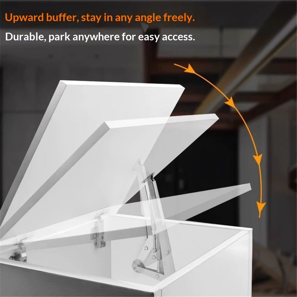 200N Gas Struts Heavy Duty Soft Close Lid Support Hinges Automatic Slow Lowering Safety Pneumatic Lid Lifters Gas Springs Pack of 2 - Image 3