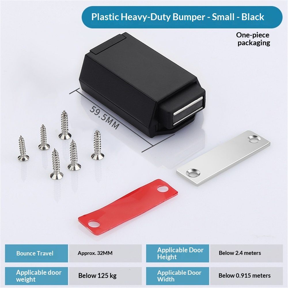 Heavy Duty Push to Open Door Latch, 10 Pack Black Magnetic Push Latches, Hidden Push Touch Latch Hardware for Push to Open Cabinet, Magnetic Door Catch for Drawer Wardrobe Door - Image 3