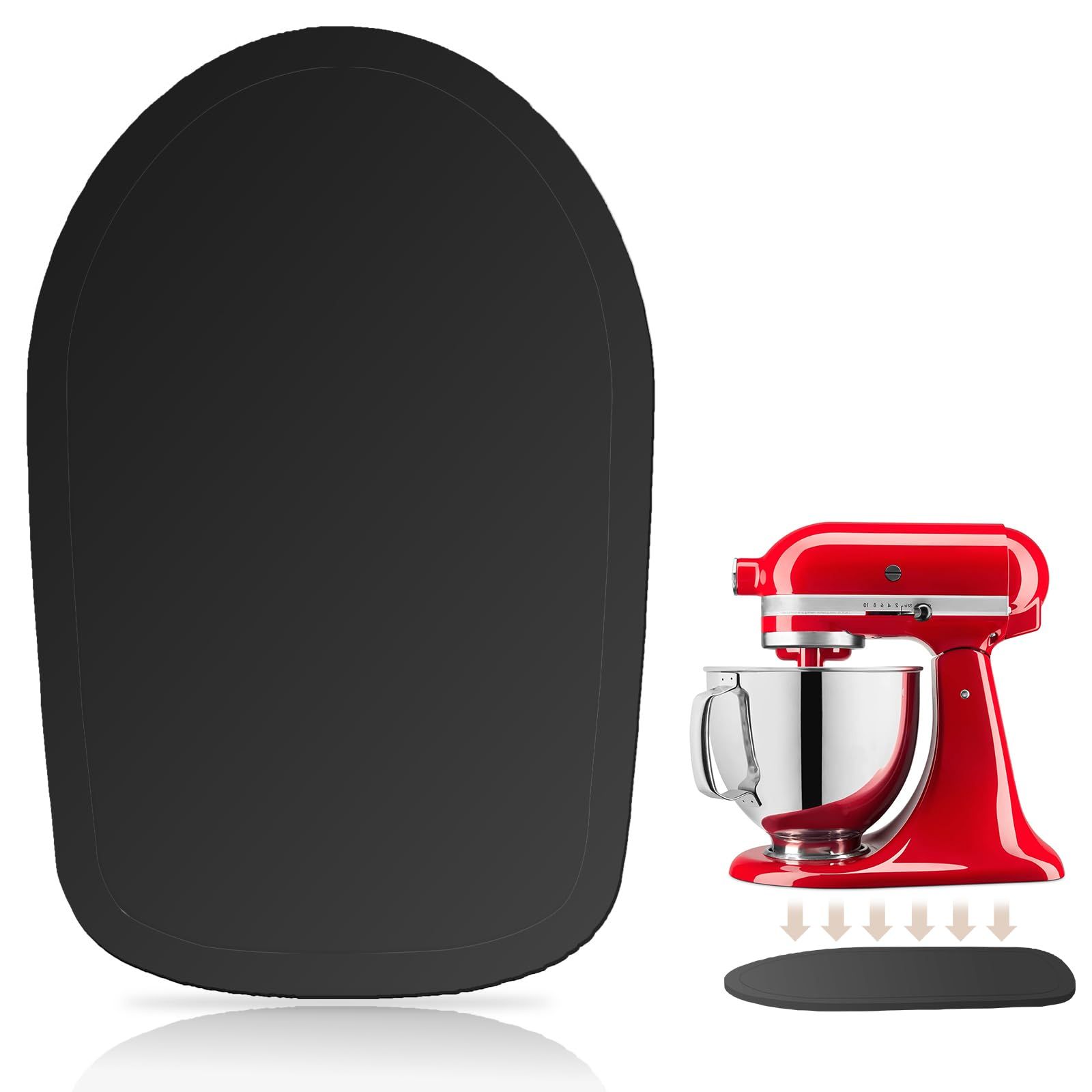 Mixer Slider Compatible with Kitchen aid Bowl Lift 4 .5-5 Qt Stand Mixer Pine Wood - Kitchen Countertop Storage Mover Sliding Caddy for Kitchen Aid 4 .5-5 Qt Mixer (4 .5-5 Qt - Black) - Image 1