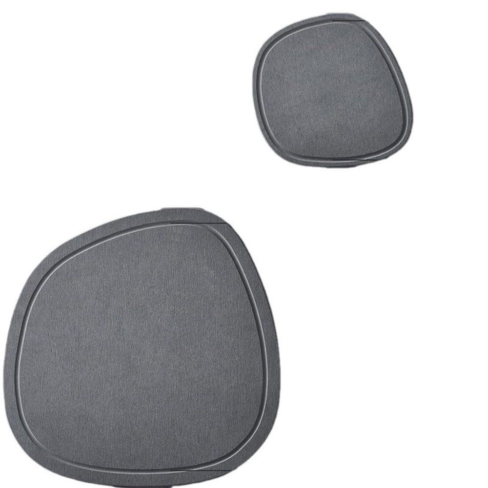 Diatomaceous Earth Plant Saucer for Indoor, 2 Pack Irregular 6.7 Inch 12 Inch, Instant Dry Pot Saucer, Plant Drip & Drainage Tray for Indoor, Stone Gray - Image 2